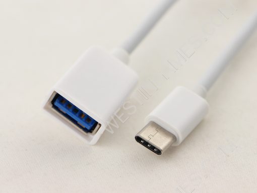 Male to Female OTG Host USB Type-C Converter Adapter Kit Cable - White - Image 2
