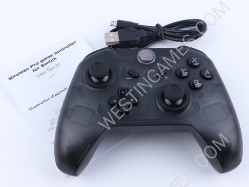 Wireless Bluetooth Pro Gamepad Controller for NS Switch Console - Clear Black - Image 3