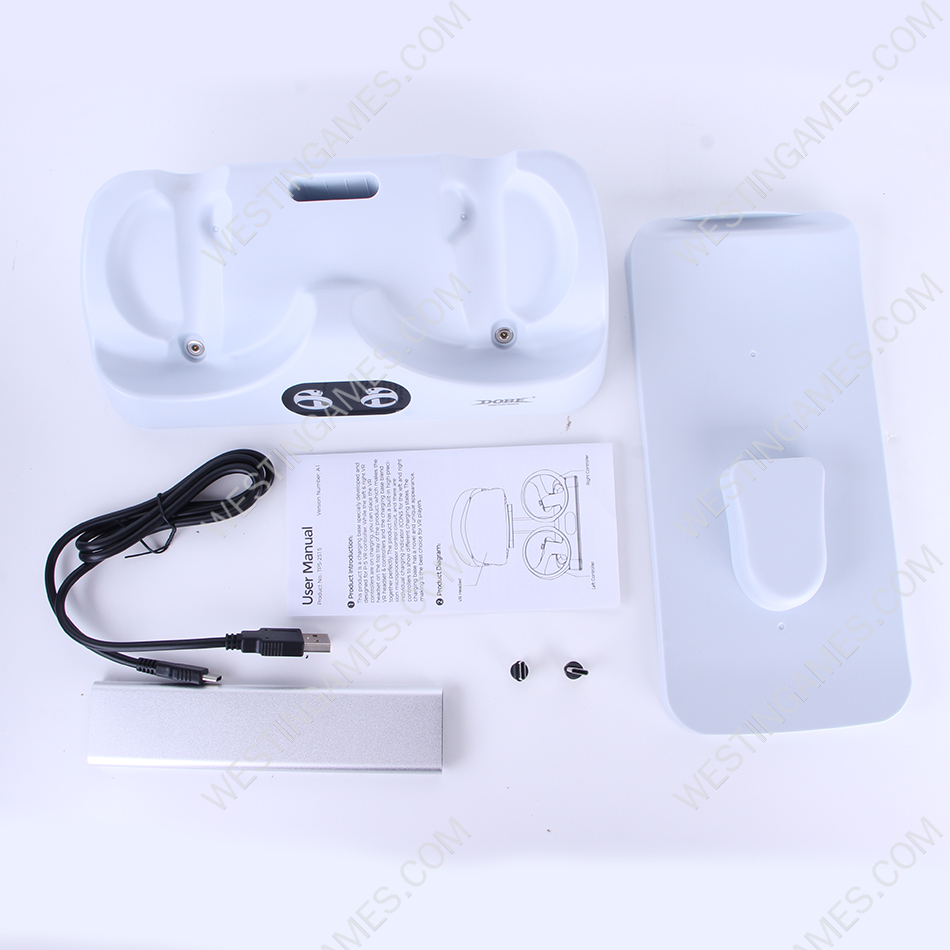 Remote Controller Charging Dock Stand with VR Glass Holder Stand for PS VR2 Helmet - Image 3