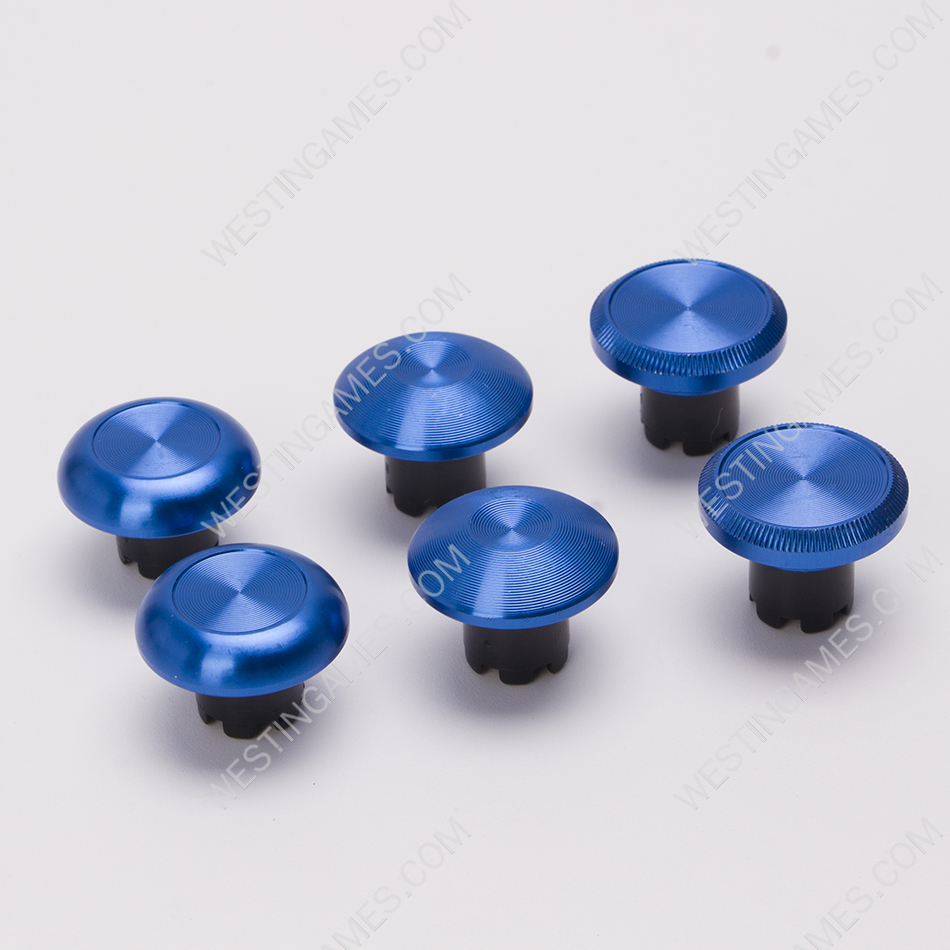 6Pcs Metal Thumbsticks Analog Joystick Replacement for PS5 Edge Controller Blue