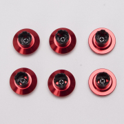 6Pcs Metal Thumbsticks Analog Joystick Replacement for PS5 Edge Controller Red 04