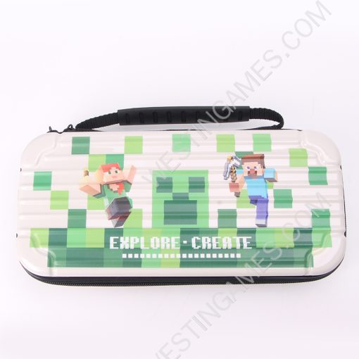 White Protective Storage Hard Case Carrying Bag for Switch and OLED - Minecraft - Image 3
