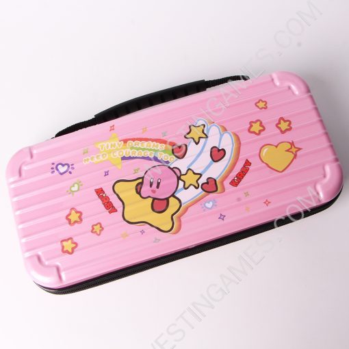 Pink Protective Storage Hard Case Carrying Bag for Switch and OLED - Rainbow Kirby - Image 4