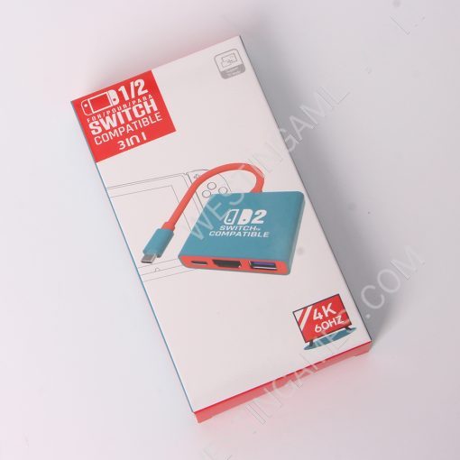 3-in-1 Portable Hub Adapter 4K HDMI Supports 100W PD HYC-338 for Switch 1 2 and OLED