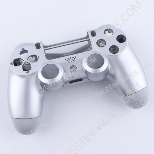 Replacement Top and Bottom Housing Shell Case for PS4 Controller JDM-040/050 - Silver
