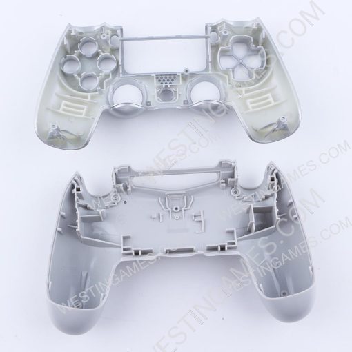 Replacement Top and Bottom Housing Shell Case for PS4 Controller JDM-040/050 - Silver - Image 3