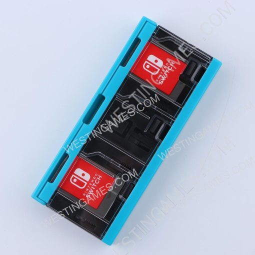 6 Slots Game Card Cartridge Push Card Case Storage Box for NS Switch Blue-Black - Image 2