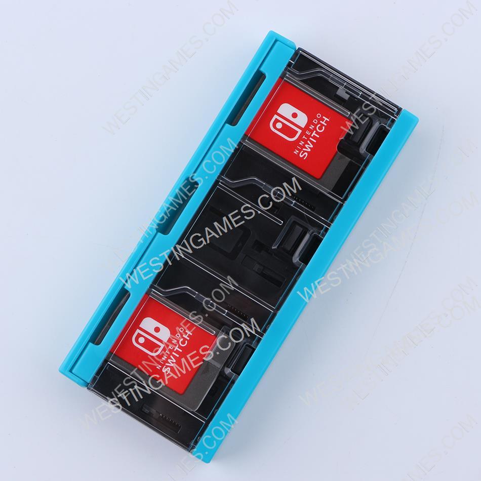 6 Slots Game Card Cartridge Push Card Case Storage Box for NS Switch Blue-Black - Image 2