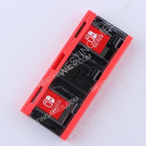 6 Slots Game Card Cartridge Push Card Case Storage Box for NS Switch Red-Black - Image 2