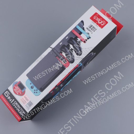 6in1 Desktop Charger Station for Switch Joycon and Pro Controller Black