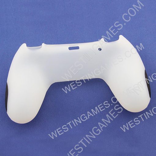 New Soft Silicone Thicker Half Skin Rubber Cover for ps4 Controller - White - Image 2