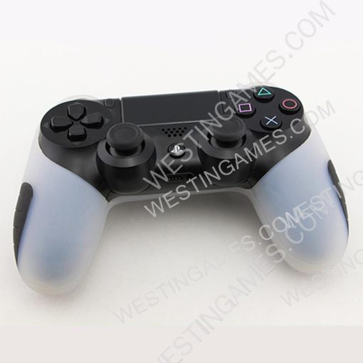New Soft Silicone Thicker Half Skin Rubber Cover for ps4 Controller - White - Image 3