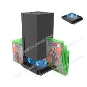 Vertical Stand Cooling Fan Stand with 3 Hub and 18 Game Slots for XBOX Series S X
