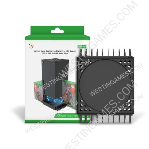 Vertical Stand Cooling Fan Stand with 3 Hub and 18 Game Slots for XBOX Series S X - Image 2