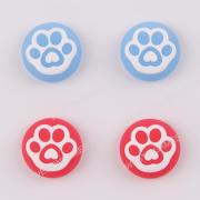 New 4in1 Night Light Cat Paw Thumb Grips Analog Caps Silicone Rubber For PS5 Blue Red 02