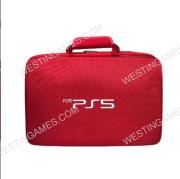Protective Deluxe Bag Adjustable Handle Bag Travel Carrying Case For For PS5 Console - Red