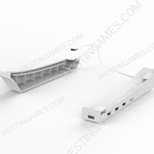 Horizontal Bracket Stand Base Stand for with 4 USB Hub Playstation 5 - Image 2