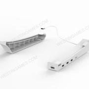 Horizontal Bracket Stand Base Stand for with 4 USB Hub Playstation 5 02
