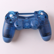 Replacement Transparent Top and Bottom Housing Shell Case for ps4 Controller JDM-050 - Blue