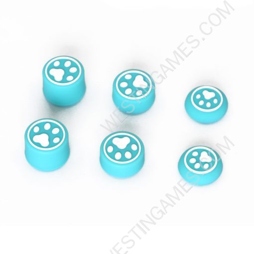 Cute Cat Claw 8pcs Silicone Analog Thumb Grips Caps for Xbox One/S/Series X S/PS5/PS4/Switch Pro Gamepad Blue-White Feet