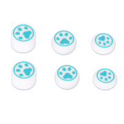 Cute Cat Claw 8pcs Silicone Analog Thumb Grips Caps for Xbox One/S/Series X S/PS5/PS4/Switch Pro Gamepad White-Blue Feet