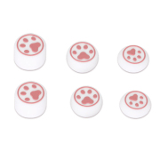 Cute Cat Claw 8pcs Silicone Analog Thumb Grips Caps for Xbox One/S/Series X S/PS5/PS4/Switch Pro Gamepad White-Pink Feet