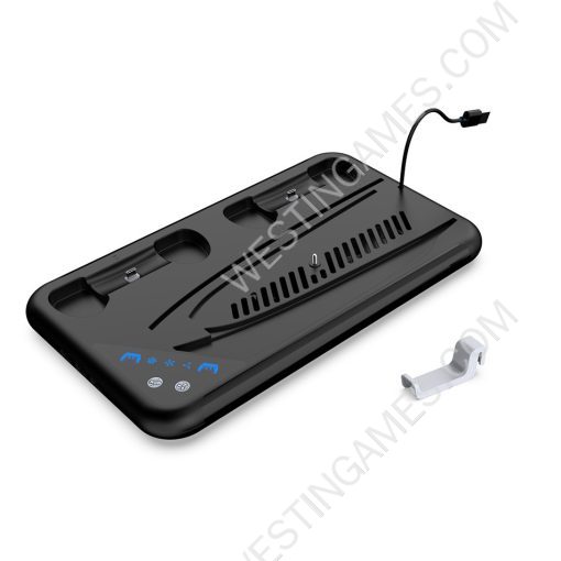 PS5/PS5Slim Universal Console Cooling Charging Base E-Sports Colorful RGB Lighting Bracket with Headphone Hanger Black TP5-3557 - Image 3