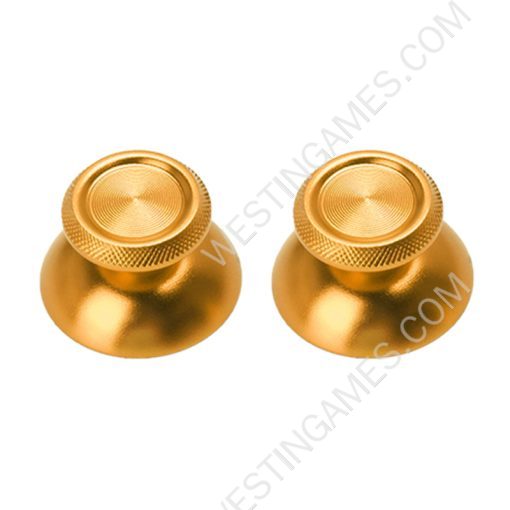 2 PCS Metal Mod Joystick Analogue 3D Thumbsticks for PS5 Wireless Chontroller - Gold