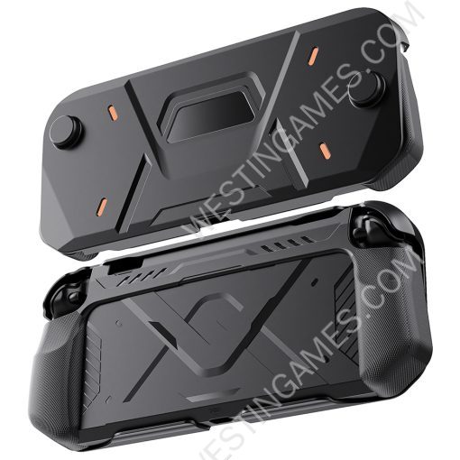 Anti-Slip TPU+PC Full Protective Case Ergonomic Handle Grip Support Disassembly for Switch 2 Black