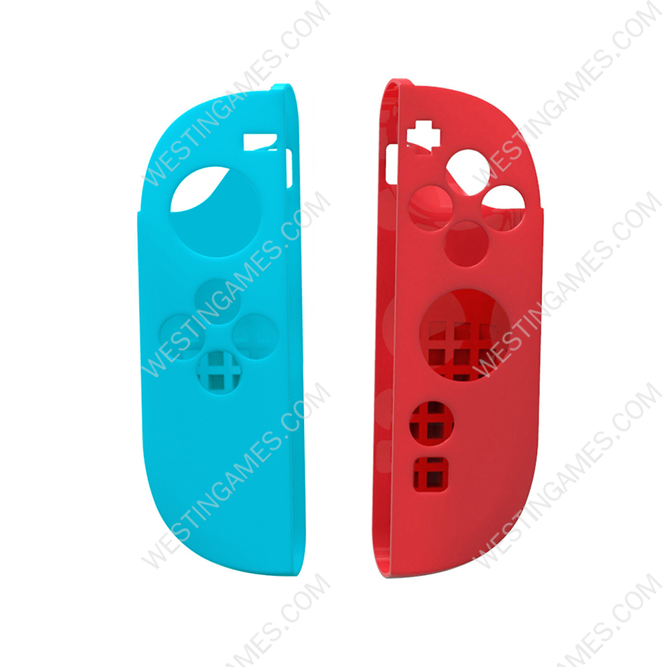 Protective Soft Silicone Rubber Skin Case For Switch 2 Joycon - Blue and Red