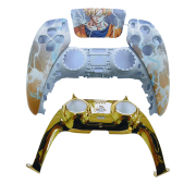 Replacement Fashion Top Cover with Touch Pad and Decorative Strip Housing Case for PS5 v2.0 v3.0 Controller - Dragon Ball