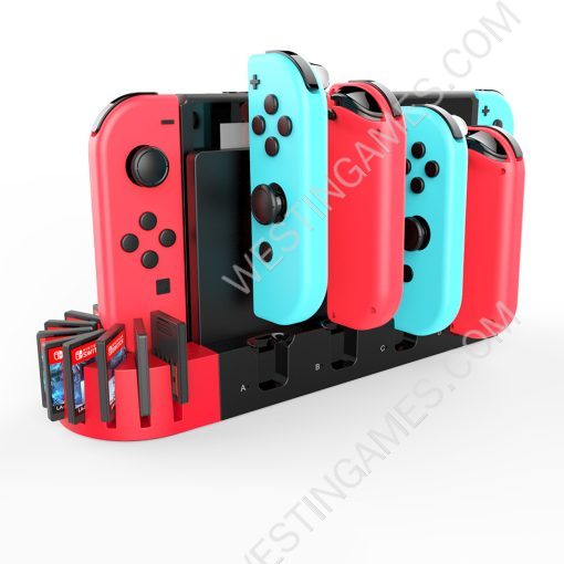 NEW 4 Port Controller Charger Dock Station Holder 9 Games Slots PG-SW071 for Switch NS Gamepad Stand