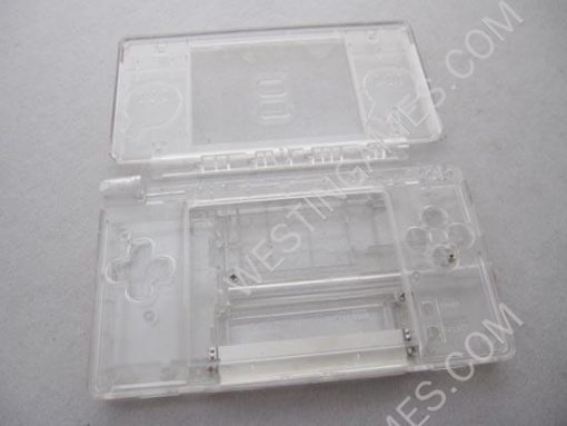 DSL/DS Lite Full Housing Shell Case Crystal Clear White - Image 2