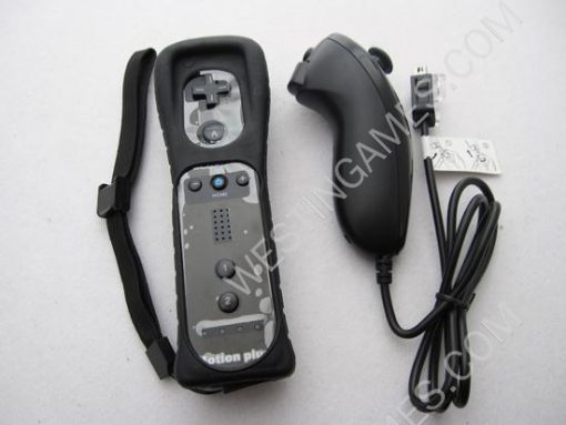 2in1 Wireless Remote Controller Built-in Motion Plus w/ Nunchuk controller for WII - Black (NEUTRA) - Image 2
