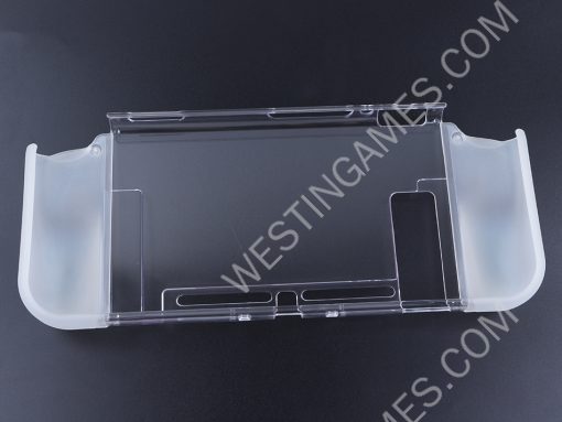 Comfortable PC Frame + TPU Grip Case and Ergonomic Shock-Absorption Cover for NS Switch Clear White