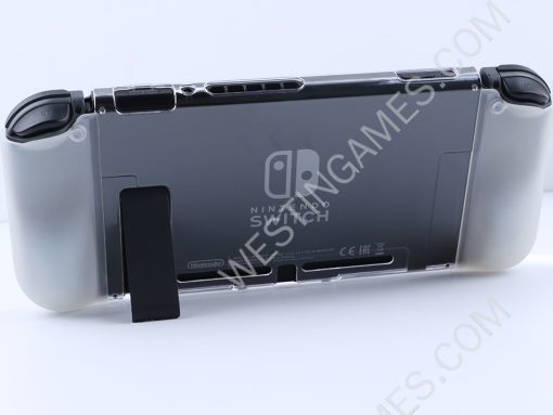 Comfortable PC Frame + TPU Grip Case and Ergonomic Shock-Absorption Cover for NS Switch Clear White - Image 4