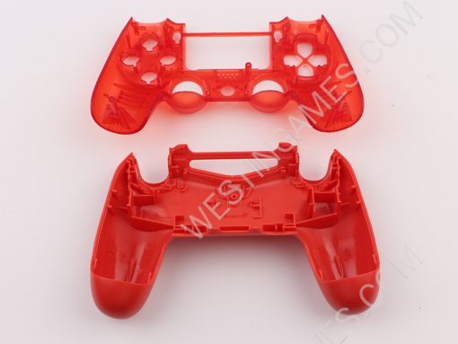 Replacement Top and Bottom Housing Shell Case for PS4 Controller JDM-040/050 - Clear Red - Image 3