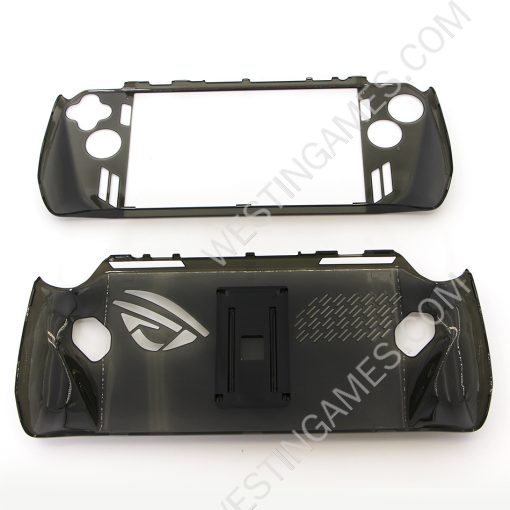 Transparent Crystal Protecting Cover Case with Stand for ROG Ally - Clear Black - Image 4