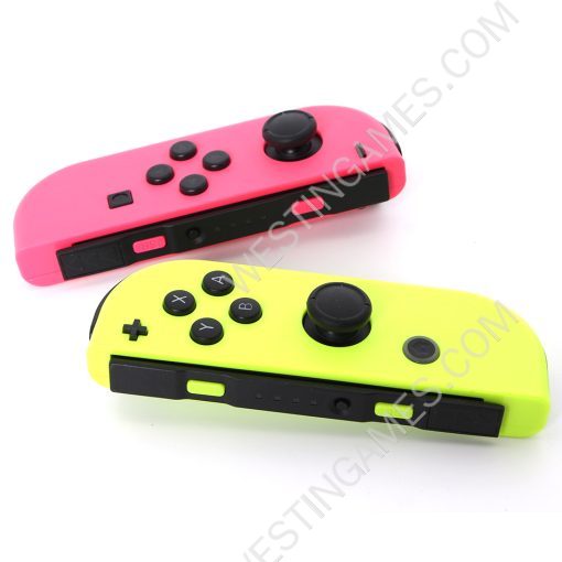 Wireless Bluetooth L/R Joycon Game Controller Support Fitness Ring with Hand Wrist for NS Switch - Pink and Yellow - Image 3