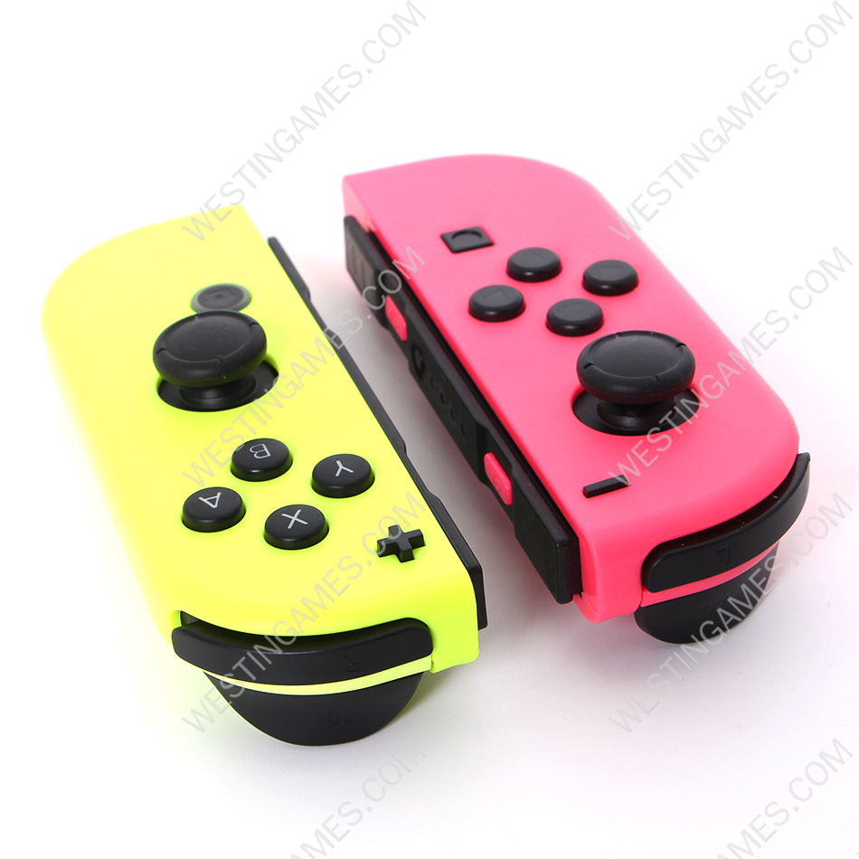 Wireless Bluetooth L/R Joycon Game Controller Support Fitness Ring with Hand Wrist for NS Switch - Pink and Yellow - Image 4