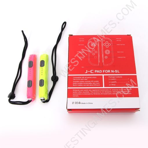 Wireless Bluetooth L/R Joycon Game Controller Support Fitness Ring with Hand Wrist for NS Switch - Pink and Yellow - Image 6