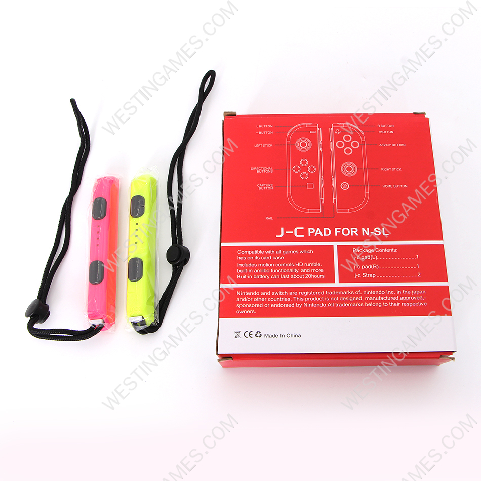 Wireless Bluetooth L/R Joycon Game Controller Support Fitness Ring with Hand Wrist for NS Switch - Pink and Yellow - Image 6