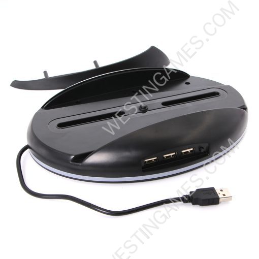 2in1 Vertical Cooler Cooling Base Stand with LED RGB Light for PS5 Console - Black - Image 3