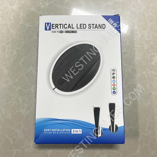 2in1 Vertical Cooler Cooling Base Stand with LED RGB Light for PS5 Console - Black - Image 6