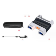 Multifunctional Cooling Stand with Cooler Discs Slot and Controller Charging Dock RGB Light for PS5 Slim 02