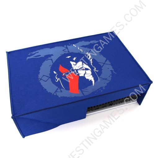 Horizontal Blue Protective Dust Prevent Cover Sleeve for PS5 Console - God of War - Image 4