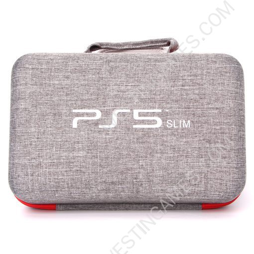 Protective Deluxe Bag Adjustable Handle Bag Travel Carrying Case For PS5 Slim Console - Grey