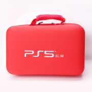 Protective Deluxe Bag Adjustable Handle Bag Travel Carrying Case For PS5 Slim Console - Red