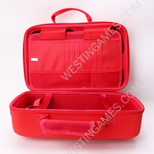 Protective Deluxe Bag Adjustable Handle Bag Travel Carrying Case For PS5 Slim Console - Red - Image 3