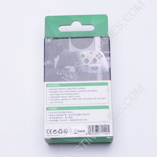 Play and Charge Rechargeable 1400mAh Battery with Digital Display for XBOX Series S/X and ONE Controller White - Image 2